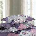 thumbnail image 2 of EWAYBY King Quilt Bedding Set 3-Piece Bedspread Coverlet Set Reversible Floral Patchwork Quilt Sets, Purple, 2 of 7
