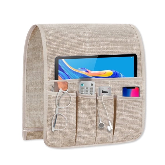 WETRBWEH Sofa Armrest Organize with 6 Pockets,Non-Slip Arm Chair Hanging Caddy Remote Control Holder for Recliner Sofa Armchairs（35"X12.4"）