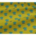 thumbnail image 5 of oneOone Viscose Jersey Fabric Leaves & Lotus Block Decor Fabric Printed BTY 60 Inch Wide, 5 of 5