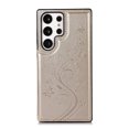 thumbnail image 4 of for Samsung Galaxy S25 Ultra Case Wallet with Card Holder, Floral Flower Pattern Back Flip Folio PU Leather Kickstand Card Slots Case for Women Girls, Double Magnetic Clasp Shockproof Cover, Gold, 4 of 5