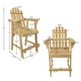 thumbnail image 4 of Westcharm Balcony Tall/Counter High Adirondack Chair with Footrest for Outdoor Outside Garden - Unfinished Natural Wood, 4 of 9