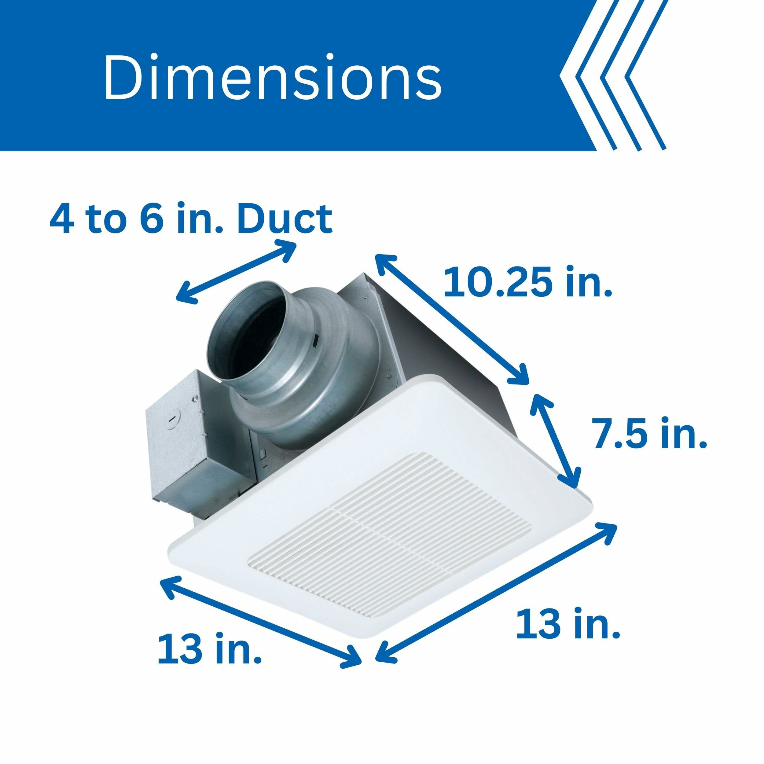 Panasonic FV-0511VQ1 WhisperCeiling DC Ventilation Fan, Speed Selector, SmartFlow Technology, Quiet