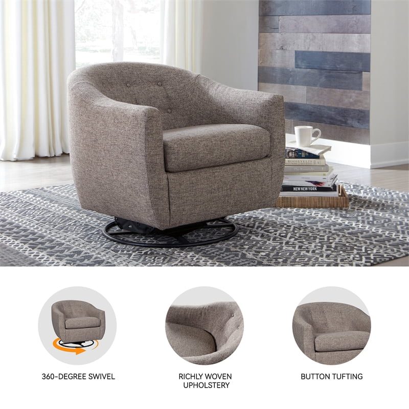 Ashley Tufted Polyester Glider Rocking Chair, Taupe