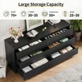 thumbnail image 5 of HoopieHome 6-Drawer Dresser Modern Minimalist Style Black Handle-Free Design Soft Close Drawers 59 Inch, 5 of 6