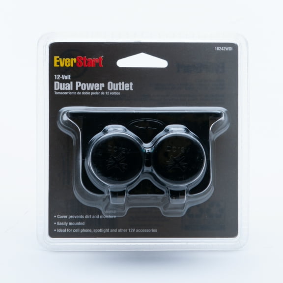 EverStart Plus Auto Auxiliary Dual 12 Volt Power Outlet, Black