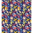 thumbnail image 3 of Colorful Duvet Cover Set, Abstract Ornamental Flying Birds Leaves and Curves Composition Pattern, Decorative 2 Piece Bedding Set with 1 Pillow Shams, Twin Size, Indigo and Multicolor, by Ambesonne, 3 of 3