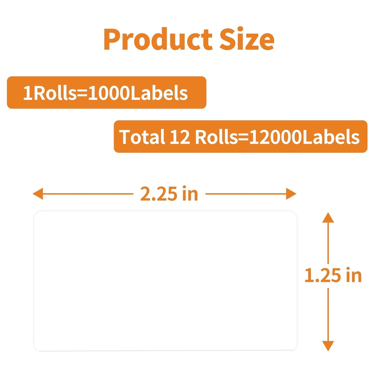 NefLaca Thermal Labels 2-1/4" x 1-1/4", Perforated Shipping Labels for Barcode & Address, Permanent Adhesive Label Stickers for Direct Thermal Printers (12 Rolls)