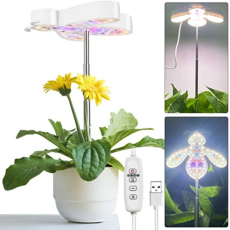 

Rosnek Plant Grow Light Bee Shape Full Spectrum LED Grow Lights for Indoor Plant 3 Colors Growing Lamp Height Adjustable with Timer Ideal for Small Plants