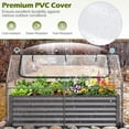 thumbnail image 3 of 3-in-1 Raised Garden Bed with Greenhouse Cover, 6FT x 3FT x 4FT Galvanized Bottomless Planter Box Kit with Dual Roll-Up Screen Windows, Outdoor Mini Greenhouse for Vegetables (Black & Clear), 3 of 9