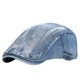 thumbnail image 2 of Sombreros para hombre, estilo antiguo, lavados, desgastados, rotos, boina vaquera, sombrero inglés con visera ancha, sombrero de rayón para hombre., 2 of 3