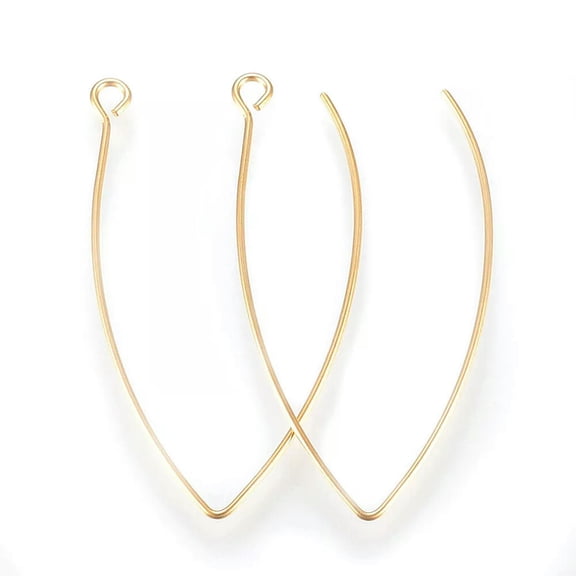 U8MO 10pc 304 Stainless Steel Earring Hooks Earwire For Earring Making Golden 41x22mm