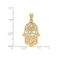 thumbnail image 3 of 14K Yellow Gold Hamsa Pendant Necklace  with Chain, 3 of 4