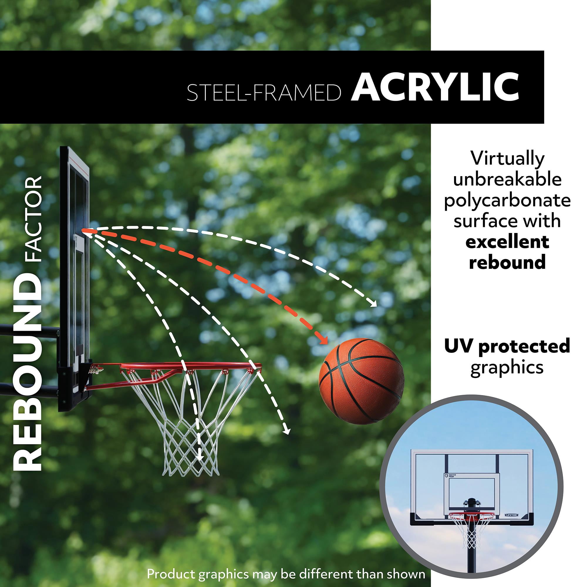 Lifetime 42-Inch Shatterproof Portable Basketball Hoop with Telescoping adjustment & Classic Rim - Model 1270-Outdoor Play