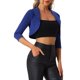 thumbnail image 4 of Boleros Inspire Chic para mujeres, chaquetas con cuello para vestido XL azul real, 4 of 5