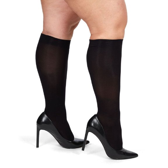 MeMoi Microfiber Opaque Plus Size Curvy 2 Pack Knee High Stocking - Mens - Male
