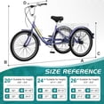 thumbnail image 3 of ABORON Adult 20/24/26 inch Tricycles with Big Basket, Adults 7 Speed Trikes 3 Wheel Bikes, Cruise Bike for Seniors, Women, Men for Recreation, Shopping, Multiple Colors, 3 of 11