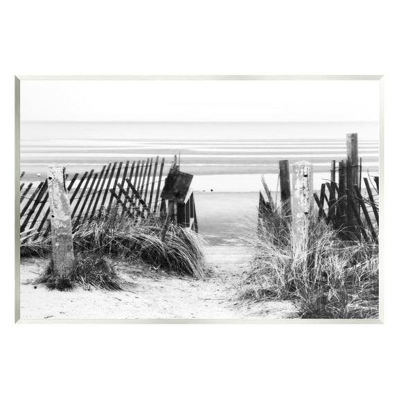 Stupell Industries Fenced Beach Path Landscape Photography Unframed Art Print Wall Art, 15 x 10