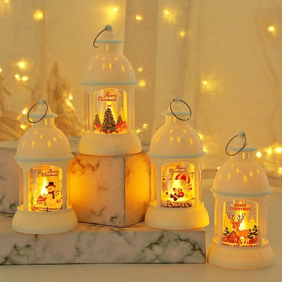 sunsanly Christmas LED Lamp Tealight Soft-Lighting Flicker Free Battery Powered Portable Santa Claus Lantern Hanging Ornament
