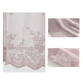 thumbnail image 2 of Visland Flower Valances Pastoral Embroidery Lace Valance Semi Sheer Lace Cafe Short Curtains for Bedroom Kitchen Decor Elegant Christmas Flower Leaves Kitchen Curtain, 2 of 4