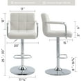 thumbnail image 4 of Furnimart 30" Artificial Sherpa Upholstered Bar Stool, Adjustable Counter Stools Bar Chairs Modern Design Swivel Barstools Hydraulic Stools for Kitchen and Dining Room Set of 2 (FauxFur-White), 4 of 9