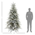 thumbnail image 7 of Demi Bonn 7ft Tall Prelit Artificial Christmas Tree with Warm White LED Light and Snow Flocked Branches, Metal Stand for Home Decor & Festive Events, Green, 7 of 7