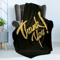 thumbnail image 4 of Thank You Soft Flannel Fleece Throw Blanket, Thankful Phrase Thank You Lettering with Exclamation Point, Cozy Plush for Indoor and Outdoor Use, 50" x 70", Pine Green Yellow, by Ambesonne, 4 of 5