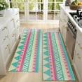 thumbnail image 4 of Kitchen Rugs Sets Of 2,Pink and Blue Triangle Pattern Anti Fatigue Kitchen Mat Rugs Non Slip Washable,Decorative Kitchen Floor Mats for Kitchen,Sink,Laundry,17"X47", 4 of 5