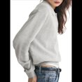 thumbnail image 1 of Camisa de Larga para Mujer, Informal, Holgada, con Cuello en V, para Trabajo Formal, Ropa de Otoño. Gris L, 1 of 8