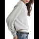 thumbnail image 1 of Camisa de Larga para Mujer, Informal, Holgada, con Cuello en V, para Trabajo Formal, Ropa de Otoño. Gris M, 1 of 8