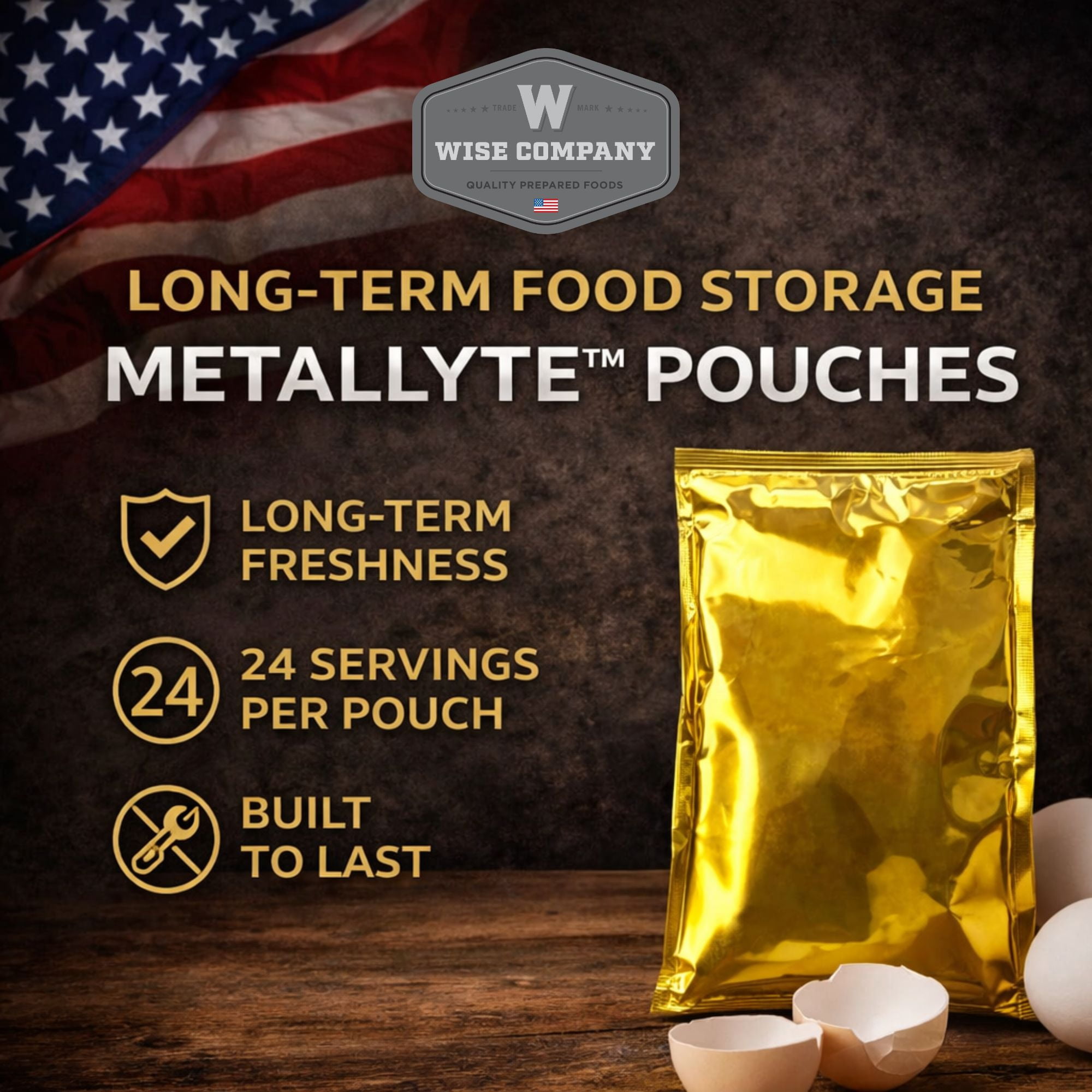 Wise Food Storage Emergency Food Egg Bucket Freeze-Dried 10 Year Shelf Life 6 Count One Size