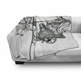 thumbnail image 3 of Retro Soft Flannel Fleece Throw Blanket, Roman Warrior in a Chariot Pulled by 2 Horses Historic Carriage Monochrome, Cozy Plush for Indoor and Outdoor Use, 50" x 70", Black White, by Ambesonne, 3 of 6