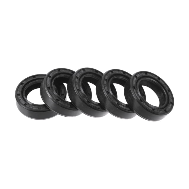 Sello de aceite universal Unique Bargains TC de doble labio con resorte de acero, sello de eje rotativo 16x25x7mm, alta presión, caucho NBR negro, 5 piezas