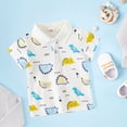 thumbnail image 5 of YUIVH Toddler Baby Boys Shirts Soft Comfort Summer Tops Children's Short Sleeve Tops Cute Lapel Cartoon Dinosaur Print Toddler Boy Button Down Shirts Breathable Comfort Toddler Clothes, 5 of 8
