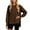 Coffee, variant on EDFBUYKRS Female Long Sleeve Sweatshirt Women's Zip Neck Wrap Pullover Sweatshirt with Pockets Size S