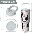 thumbnail image 5 of 1pc Gothic cat 30oz Tumbler with Straw & Handle - Insulated Stainless Steel Cup | Holiday Gift for Man Women (Christmas, Valentine's, Birthday), 5 of 7