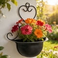 thumbnail image 2 of Fwttom Plant Pots, Vintage Iron Hanging Plastic Flower Pots for Outdoor Plants, Planter Container for Windowsill Balcony Home Decoration, Black, 2 of 9