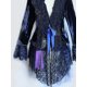 thumbnail image 4 of Chaqueta de terciopelo con botones elegantes en contraste 2024 para mujer, diseño de lazo de encaje de guipur con retazos vintage, blusas asimétricas holgadas de manga larga, 4 of 4
