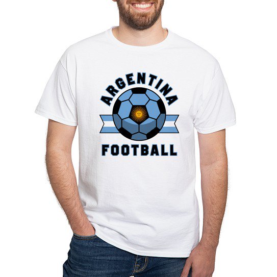 CafePress - Argentina Football T Shirt - Men's Classic Cotton T-Shirts