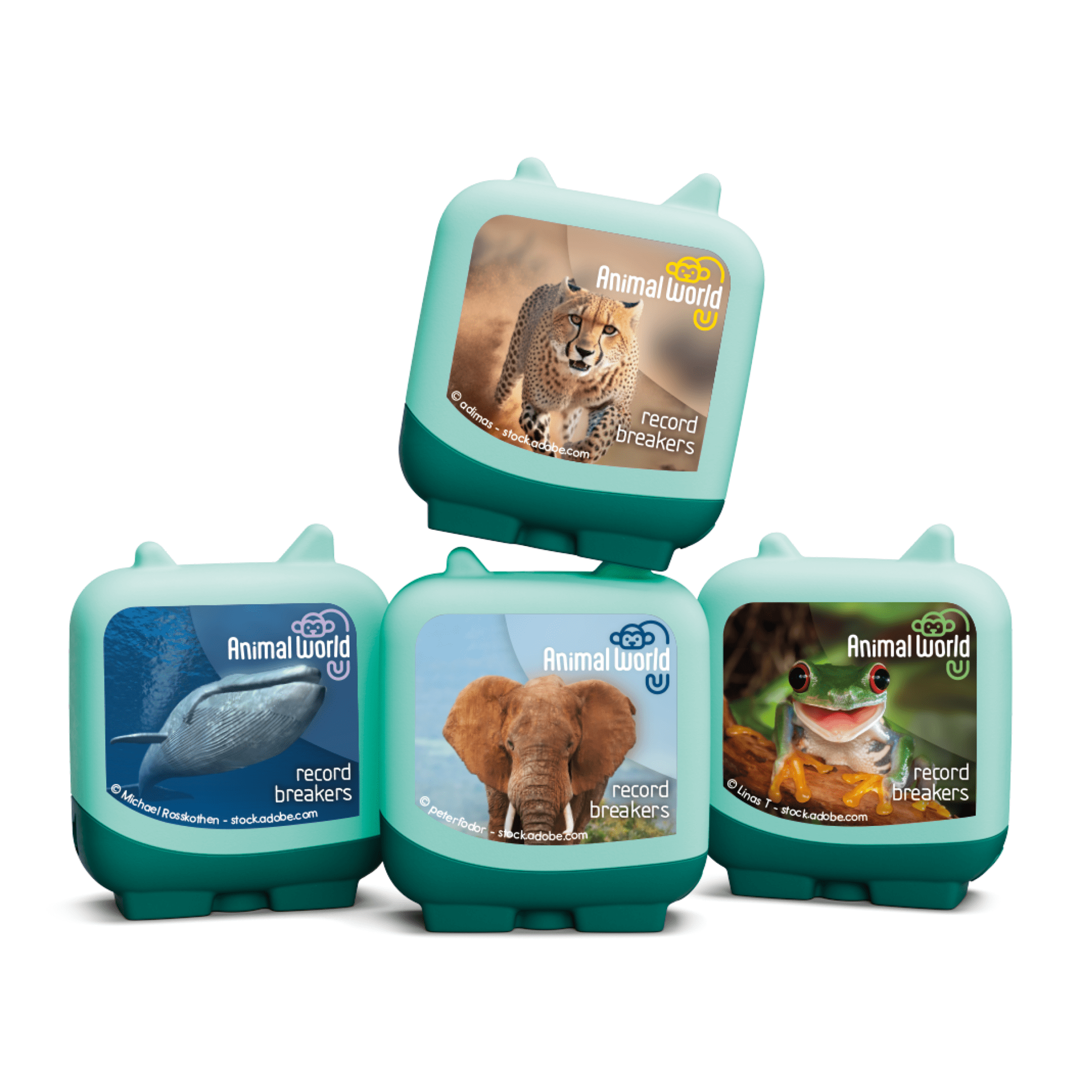 tonies Animal World: Record Breakers Clever Set, 4 Pack, Age Group 5+