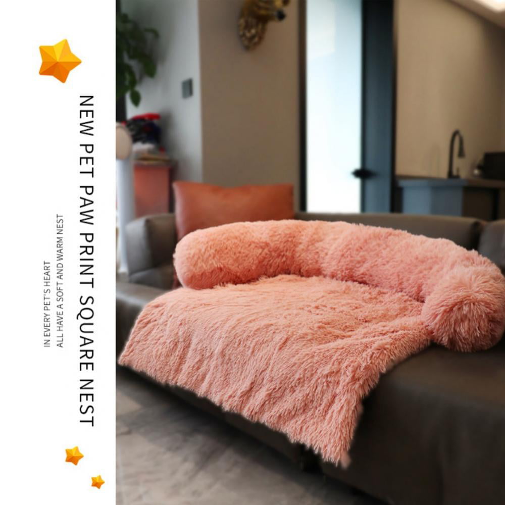 Calming Dog Bed Fluffy Plush Dog Mat for Furniture Protector with Removable Washable Cover for Large Medium Small Dogs and Cats 