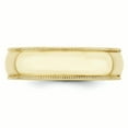 thumbnail image 3 of Primal Gold 10 Karat Yellow Gold 6mm Lightweight Milgrain Half Round Band Size 9, 3 of 7