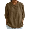 thumbnail image 2 of Plus Size Long Sleeve Tops For Women 3/4 Sleeve Collared Blouses For Women Casual Fall Tops Pullover Shirts Womens Plus Size Tunic, 2 of 7
