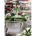 thumbnail image 4 of Outdoor Tablecloth with Umbrella Hole and Zipper, Happy St. Patrick's Round Table Cloth 54 Inch Waterproof Tablecloth, Legs Coin Green Shamrock Leaf Vintage Picnic Table Cover for Patio Camping, 4 of 7