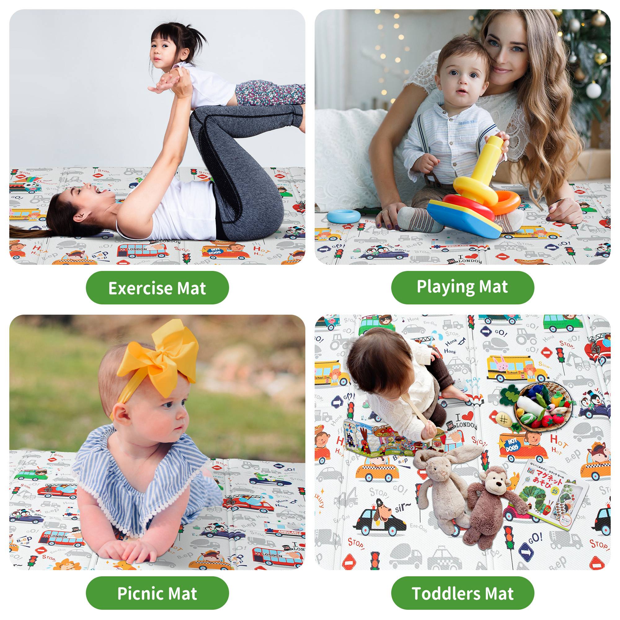 Ray Star Baby Play Mat 55''x90.5''x0.39'' Toddler Climbing Mats Indoor Activity Mat Foldable Climbing Mat Kids&nbsp;Play&nbsp;Mat
