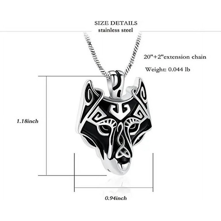 Exquisite Roaring Wolf Color Crystal Pendant Heart Necklace Gothic  Necklaces for Women Stainless Steel Jewelry Accessories Gift