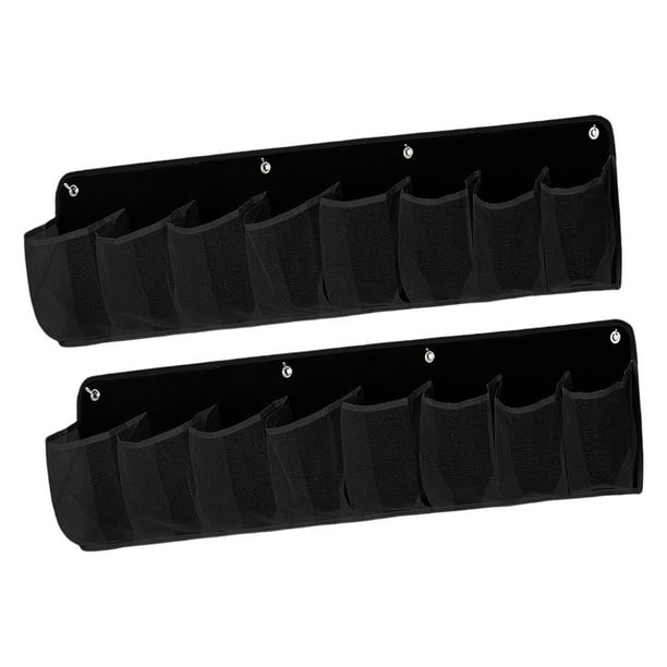 2 bolsas de almacenamiento para zapatos de caravana con bolsillos y ganchos. Zapatero colgante. Negro