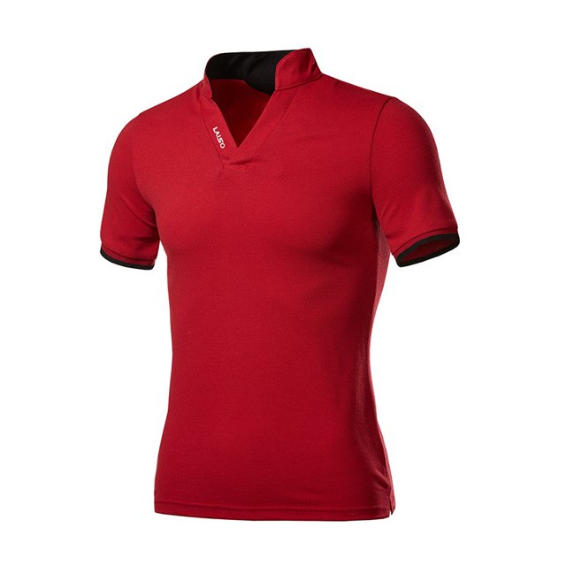 CEHVOM Mode Hommes Décontracté Uni Manches Courtes Col Rabattu T-Shirt Blouse Hauts