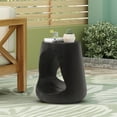 thumbnail image 2 of Hollow Side Table, Unique Wood-Like Black Finish Modern Accent for Indoors & Outdoors, 2 of 12