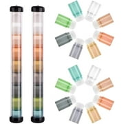 YOSENG 8 Rainbow Soft Bristle Blender Brushes Storage Container Card Making Mini Blending ToolsDark 2 Pack