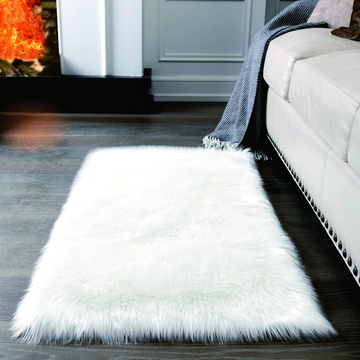 Multi-size Soft Shaggy Faux Fur Fluffy Rug Hairy Carpet Floor Mat Home 